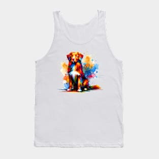 Vibrant Splashed Paint Nova Scotia Duck Tolling Retriever Tank Top